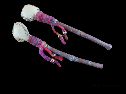 Small goat hide rattles