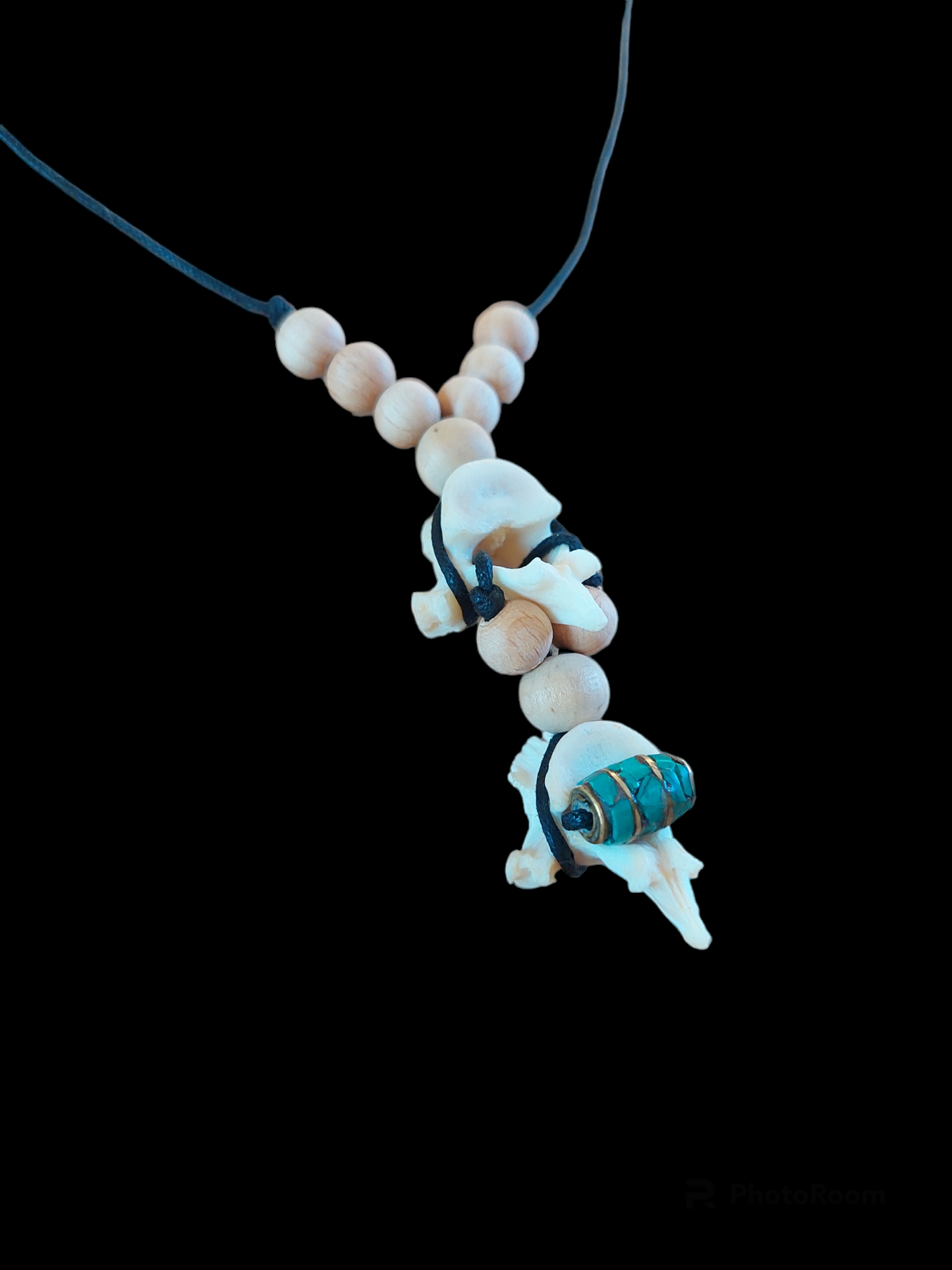 Fox vertebrae amulet necklace #2