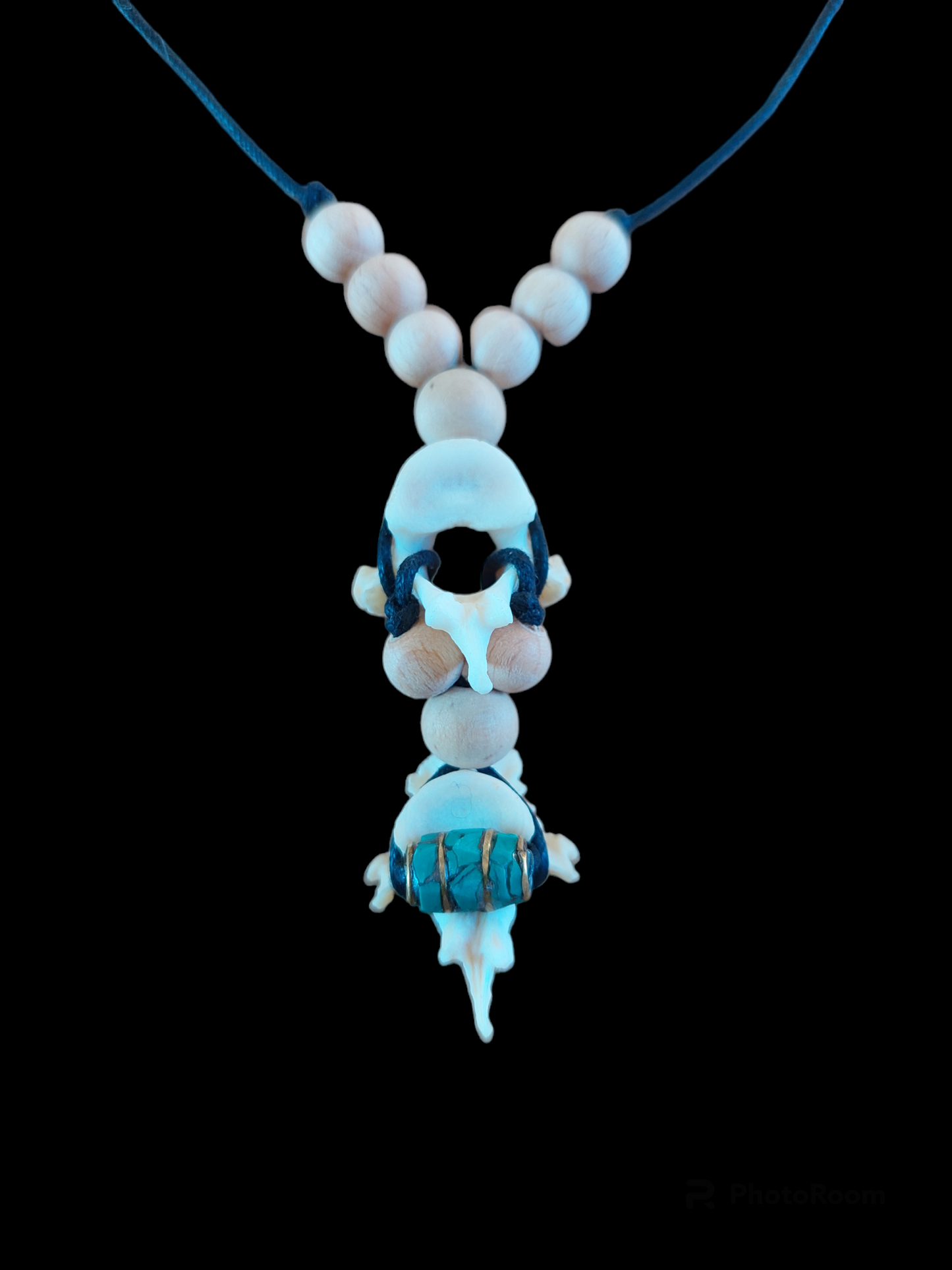 Fox vertebrae amulet necklace #2