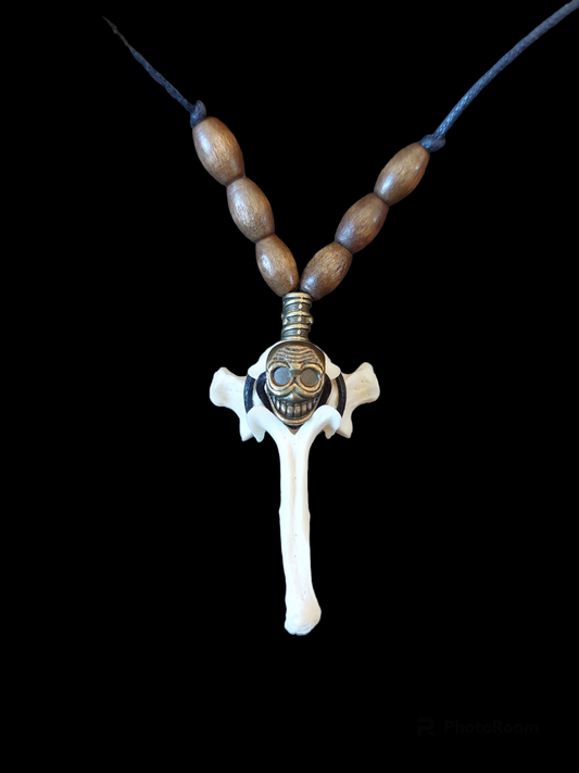 Fox vertebra amulet necklace #3