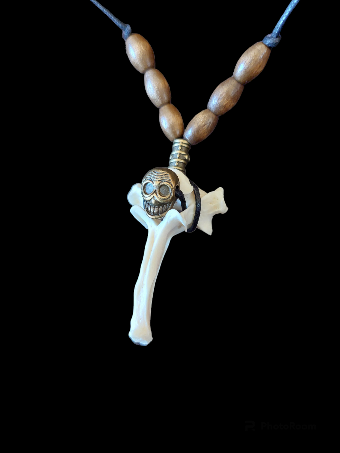 Fox vertebra amulet necklace #3