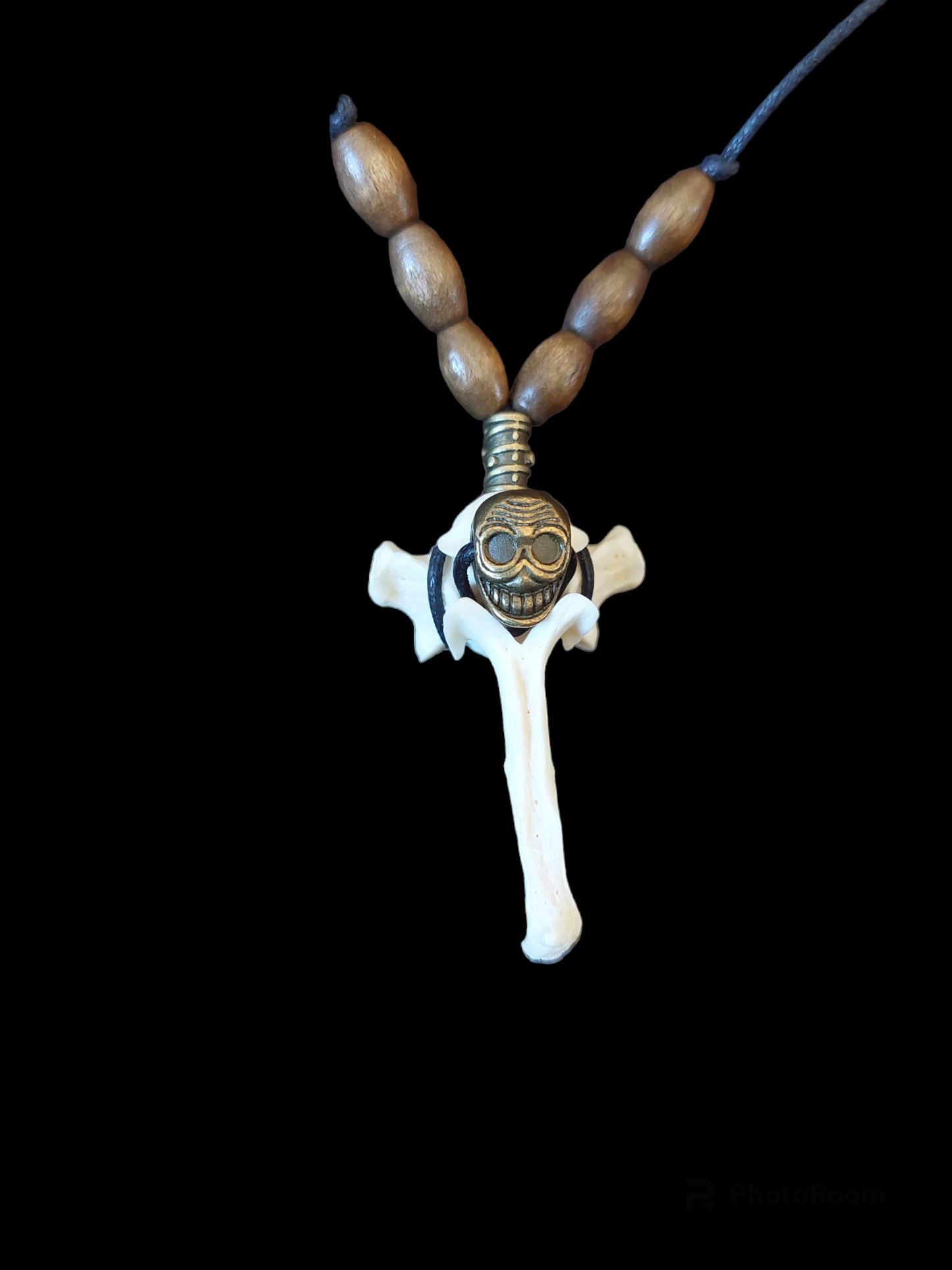 Fox vertebra amulet necklace #3