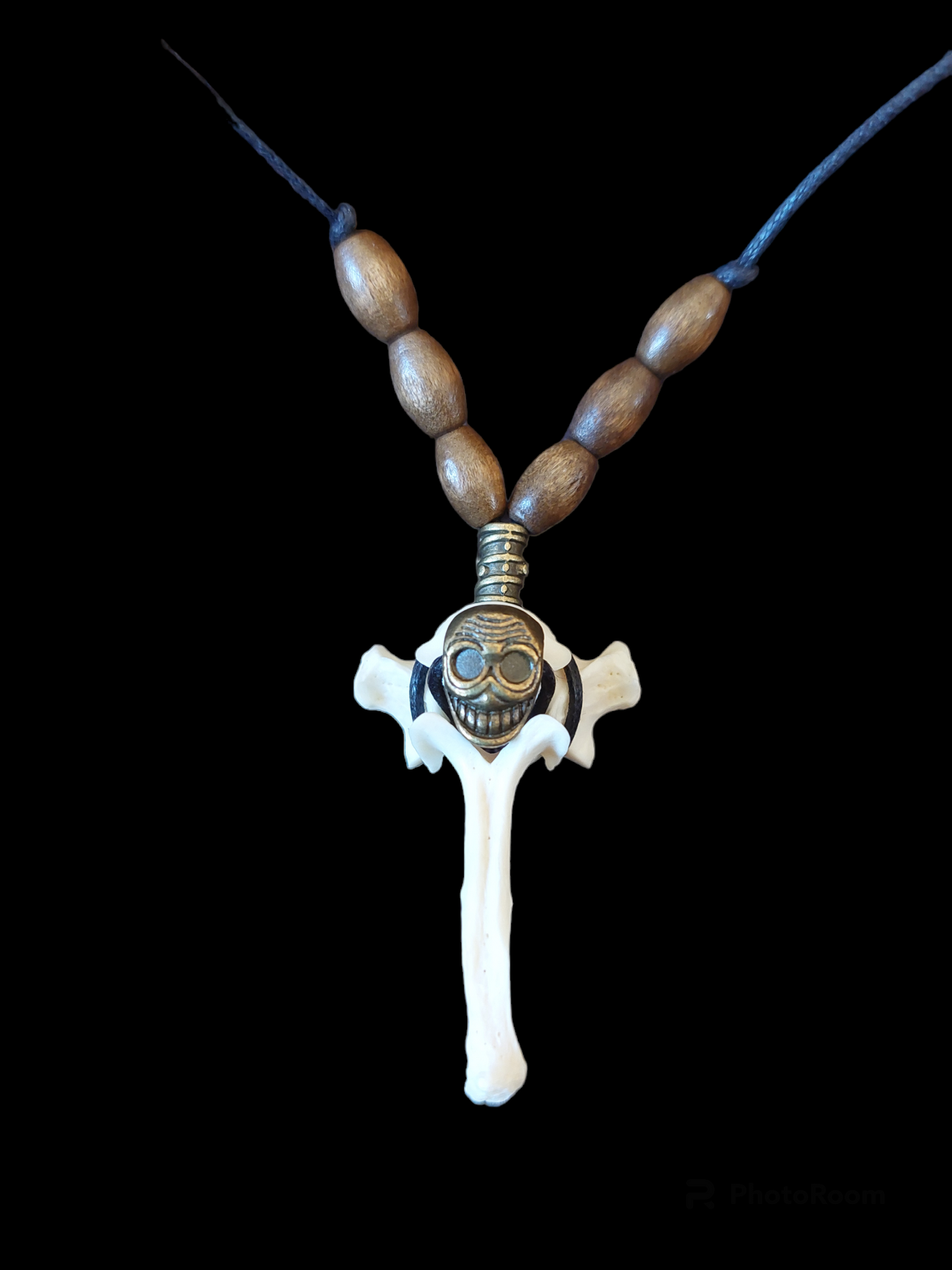Fox vertebra amulet necklace #3