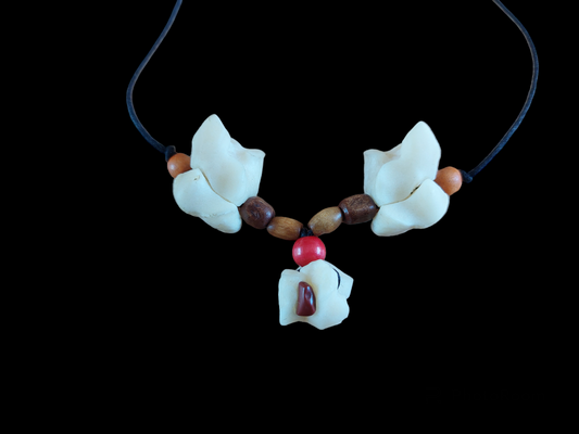 Wild boar ankle joint amulet necklace