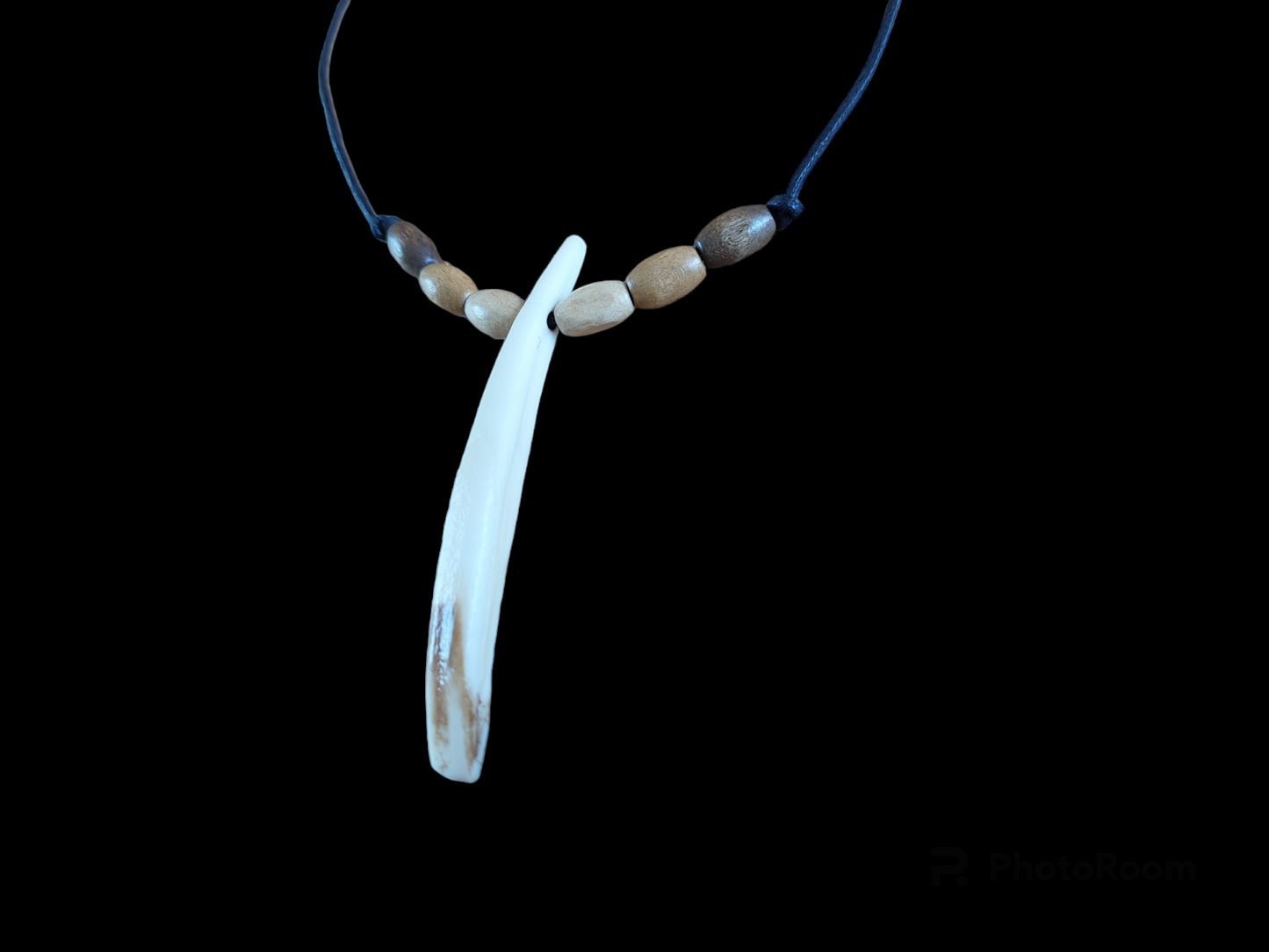 Wild boar tooth amulet necklace