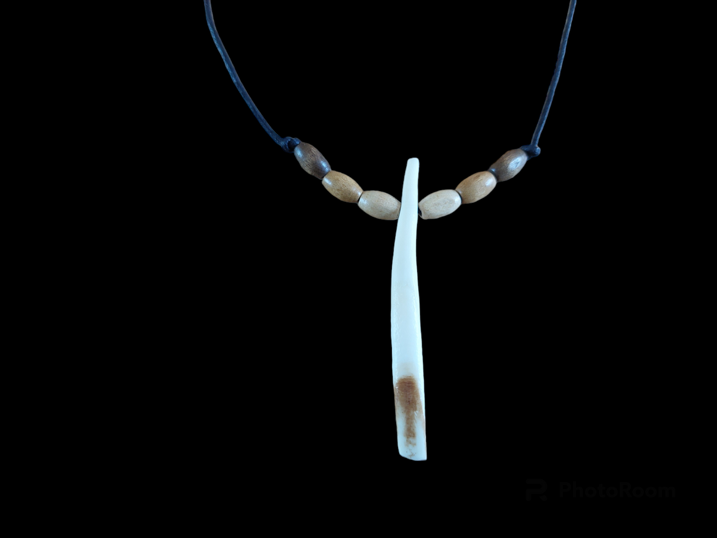 Wild boar tooth amulet necklace