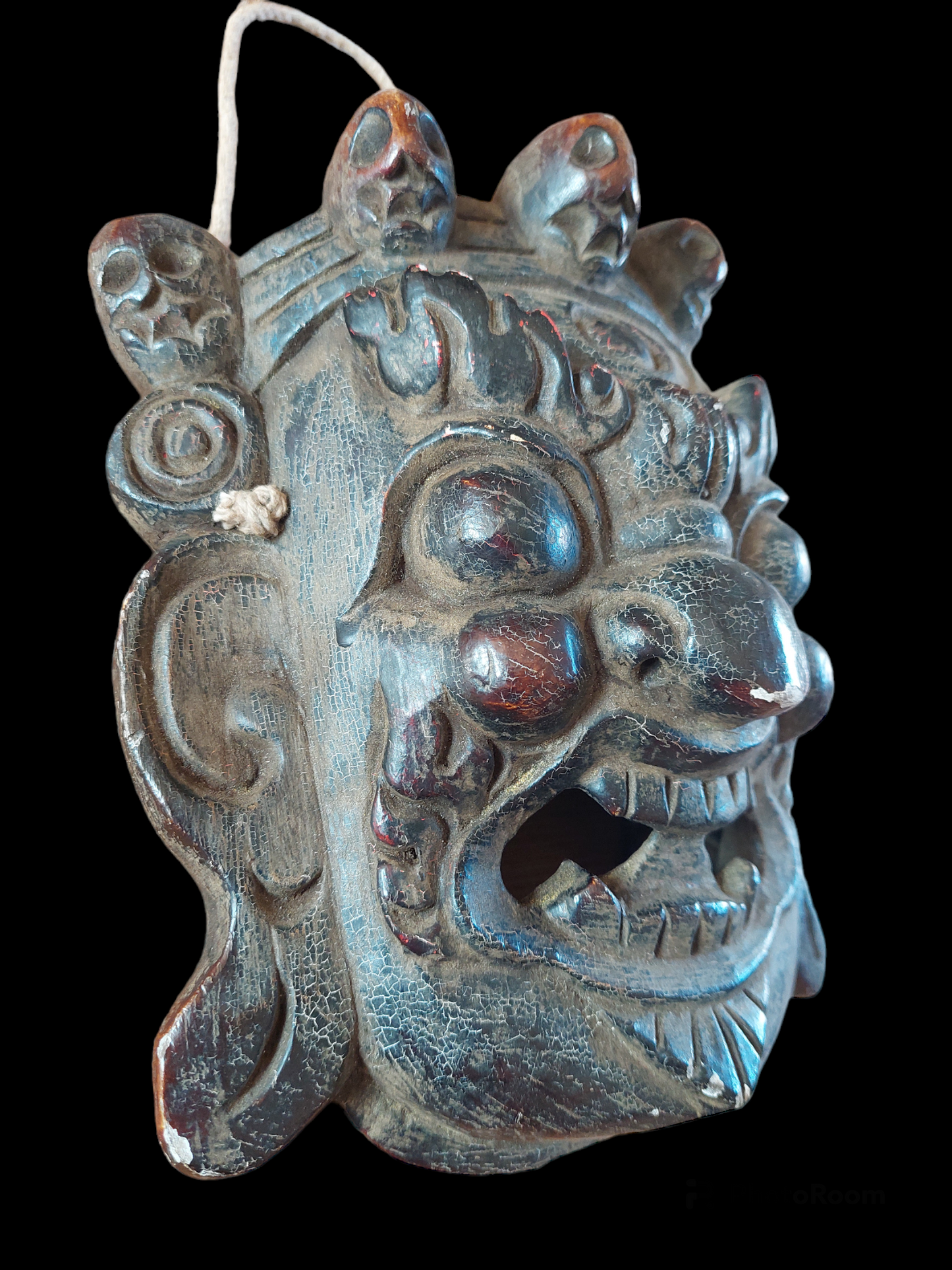 Vintage wooden Mahakala mask #1