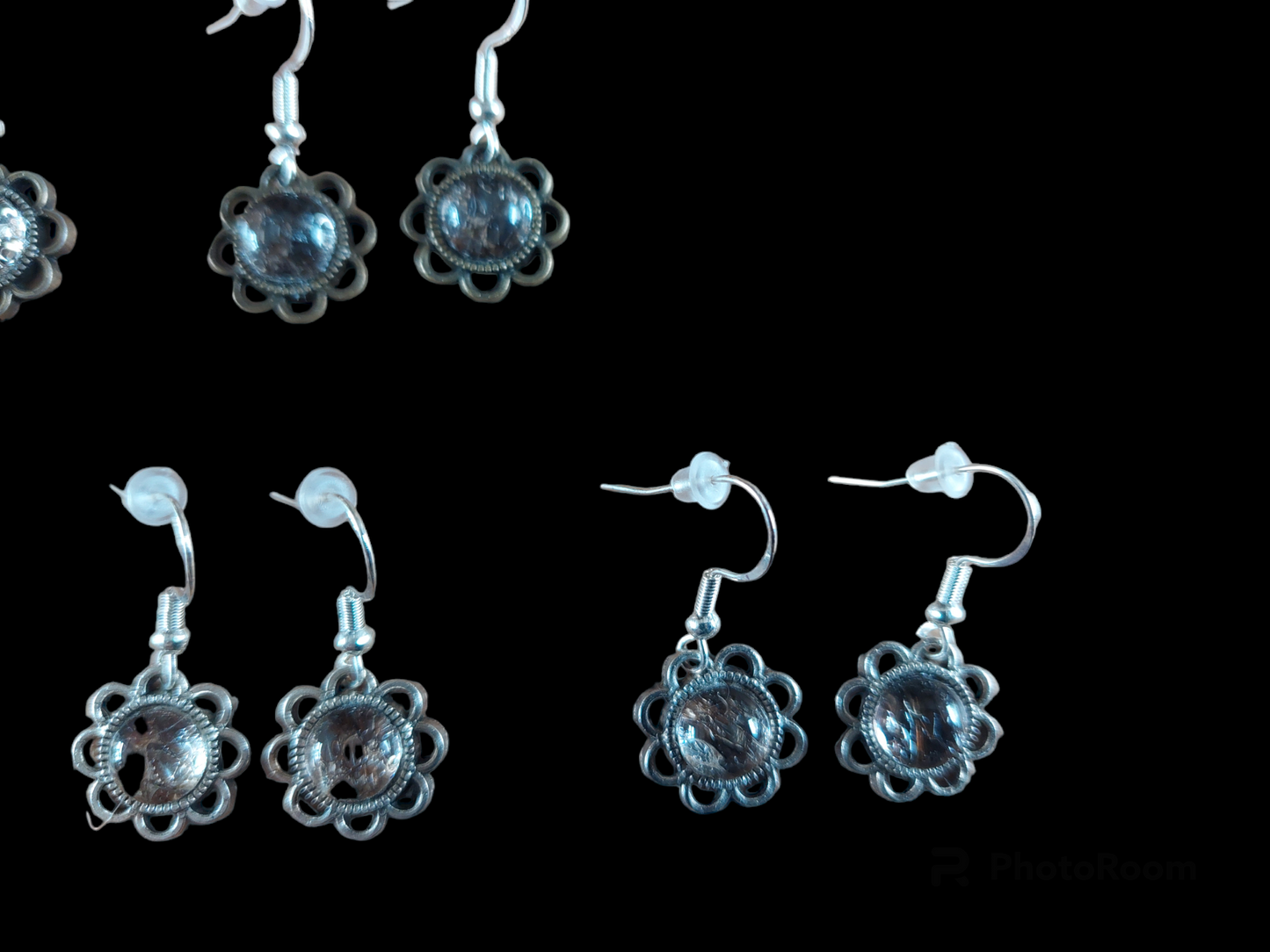 Viper snake skin amulet earrings