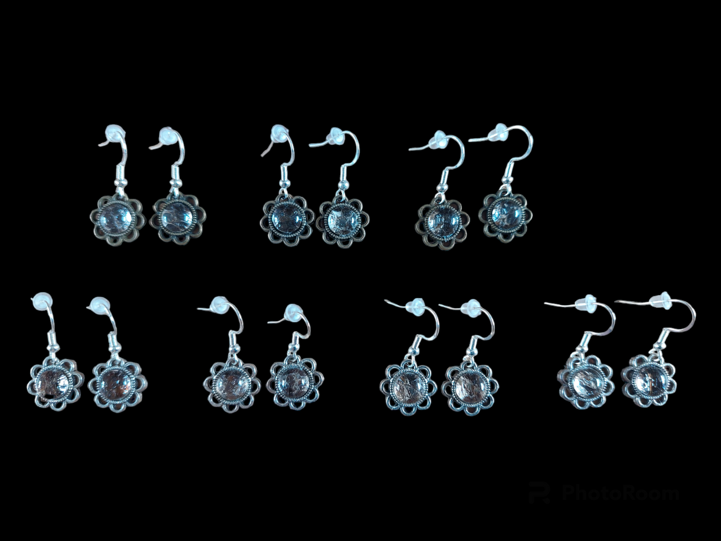 Viper snake skin amulet earrings