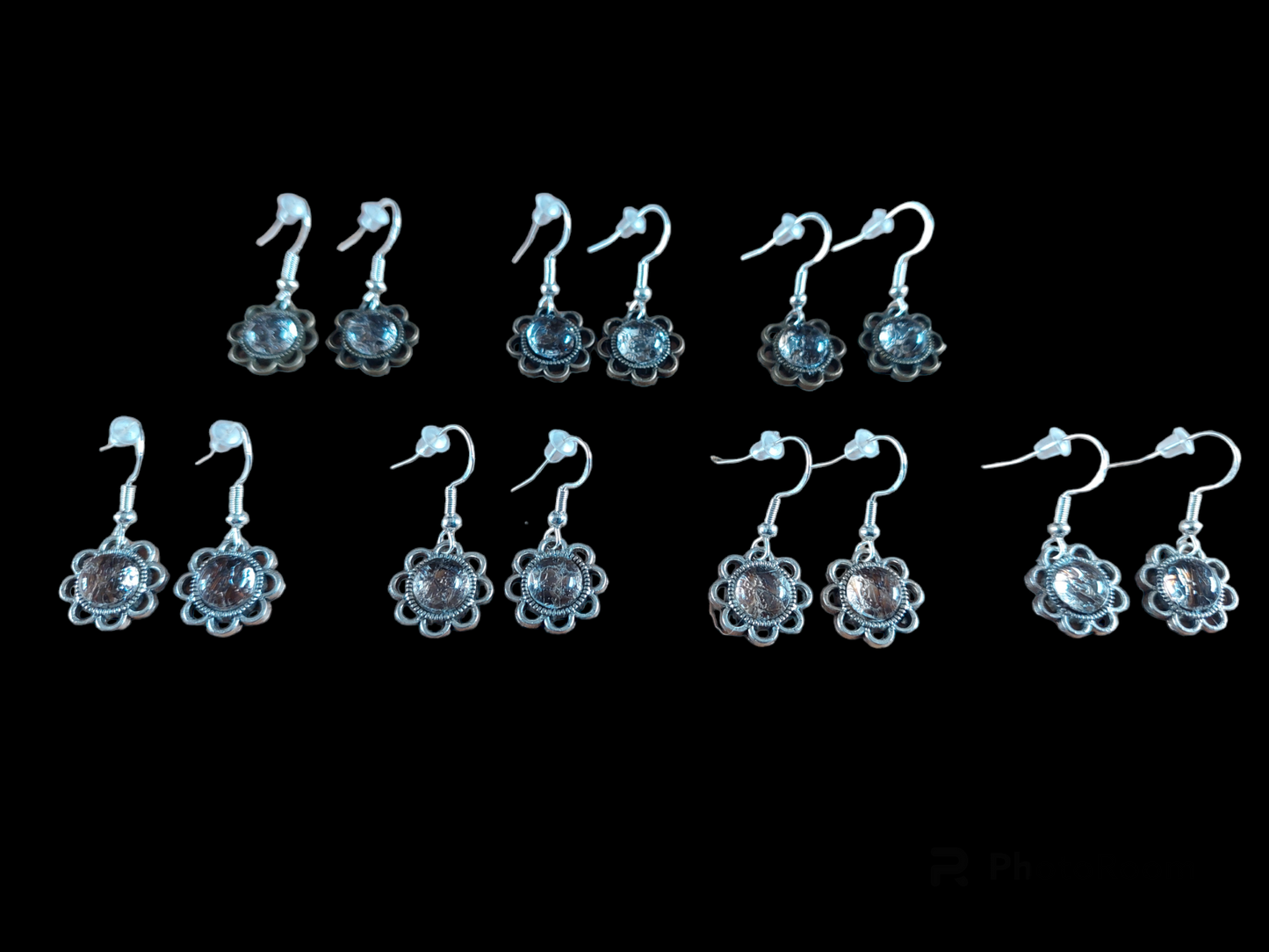 Viper snake skin amulet earrings