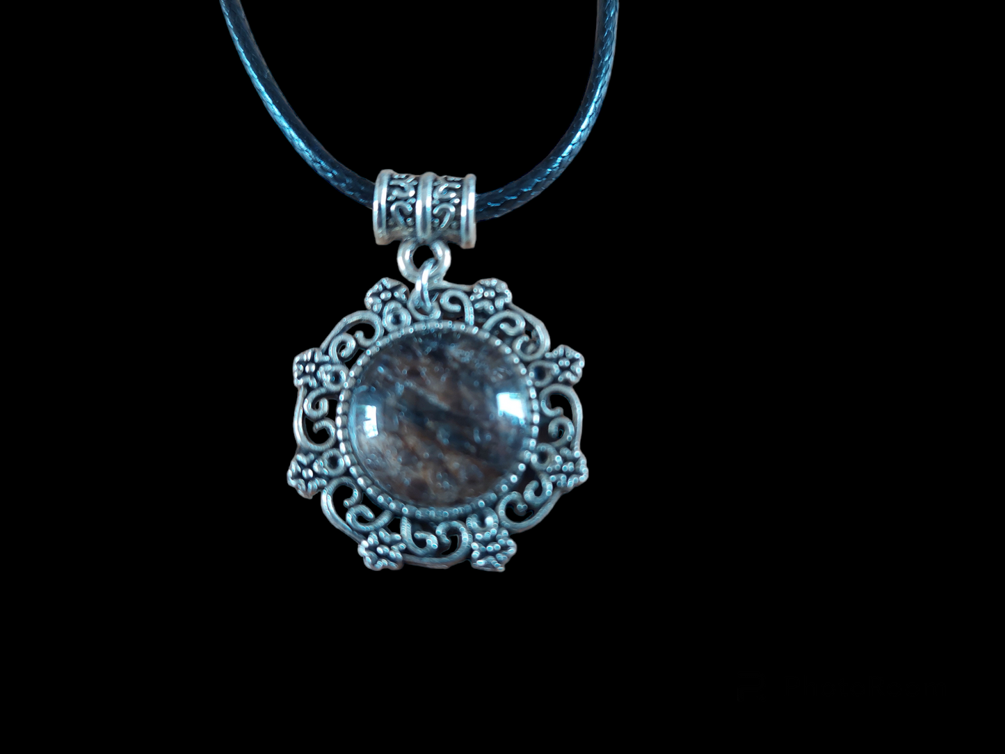 Viper snake skin amulet necklace
