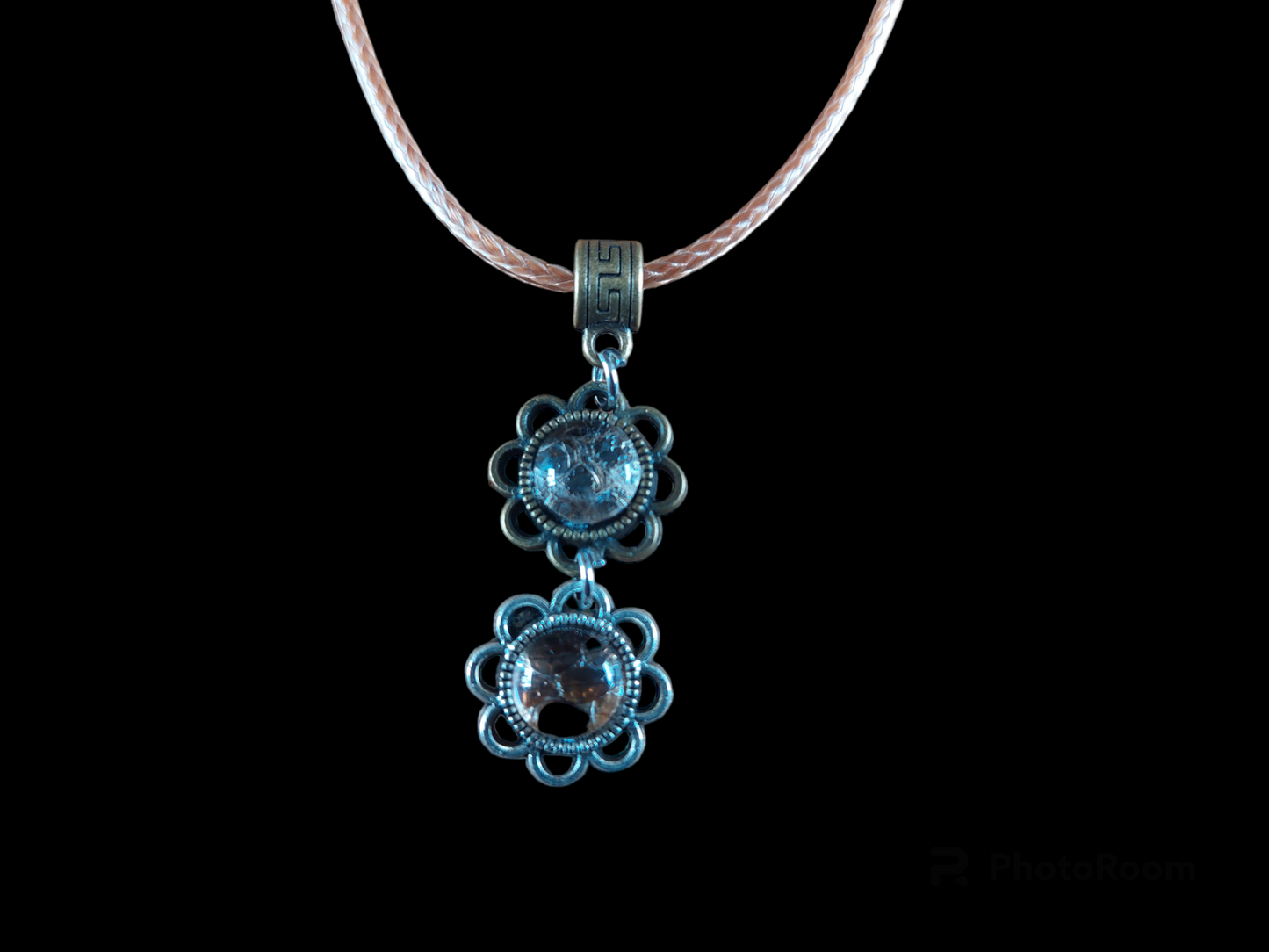 Viper snake skin amulet necklace