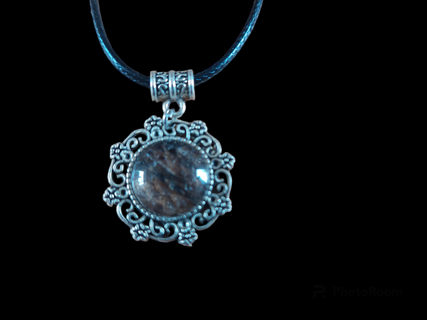 Viper snake skin amulet necklace