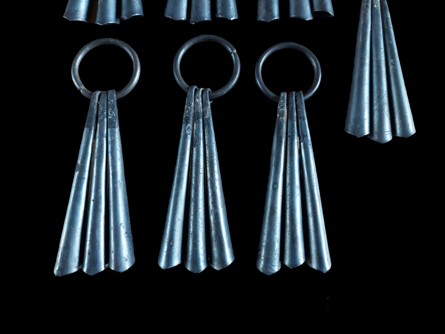 Shamanic cone-shape bells, iron