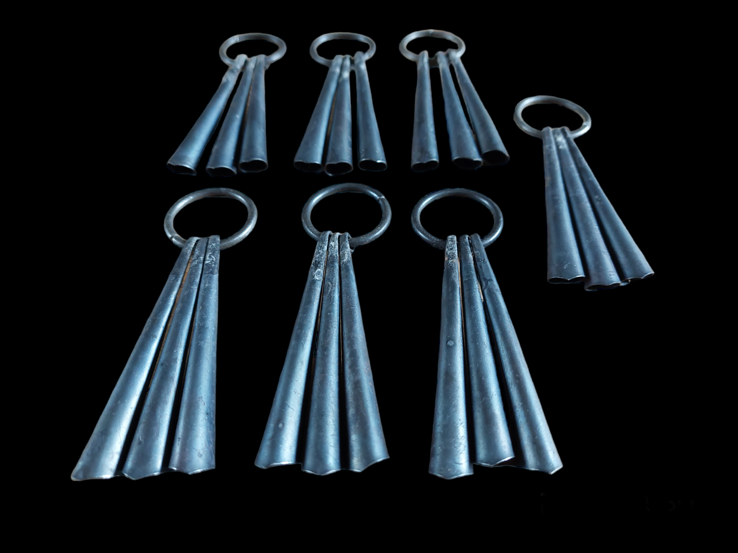 Shamanic cone-shape bells, iron