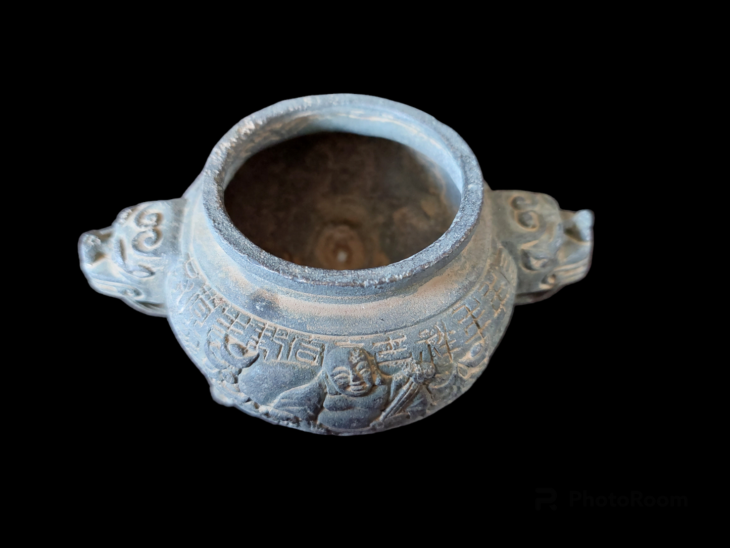Antique bronze incense burner Laughing Buddha