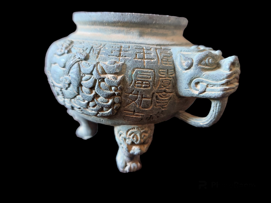 Antique bronze incense burner Laughing Buddha