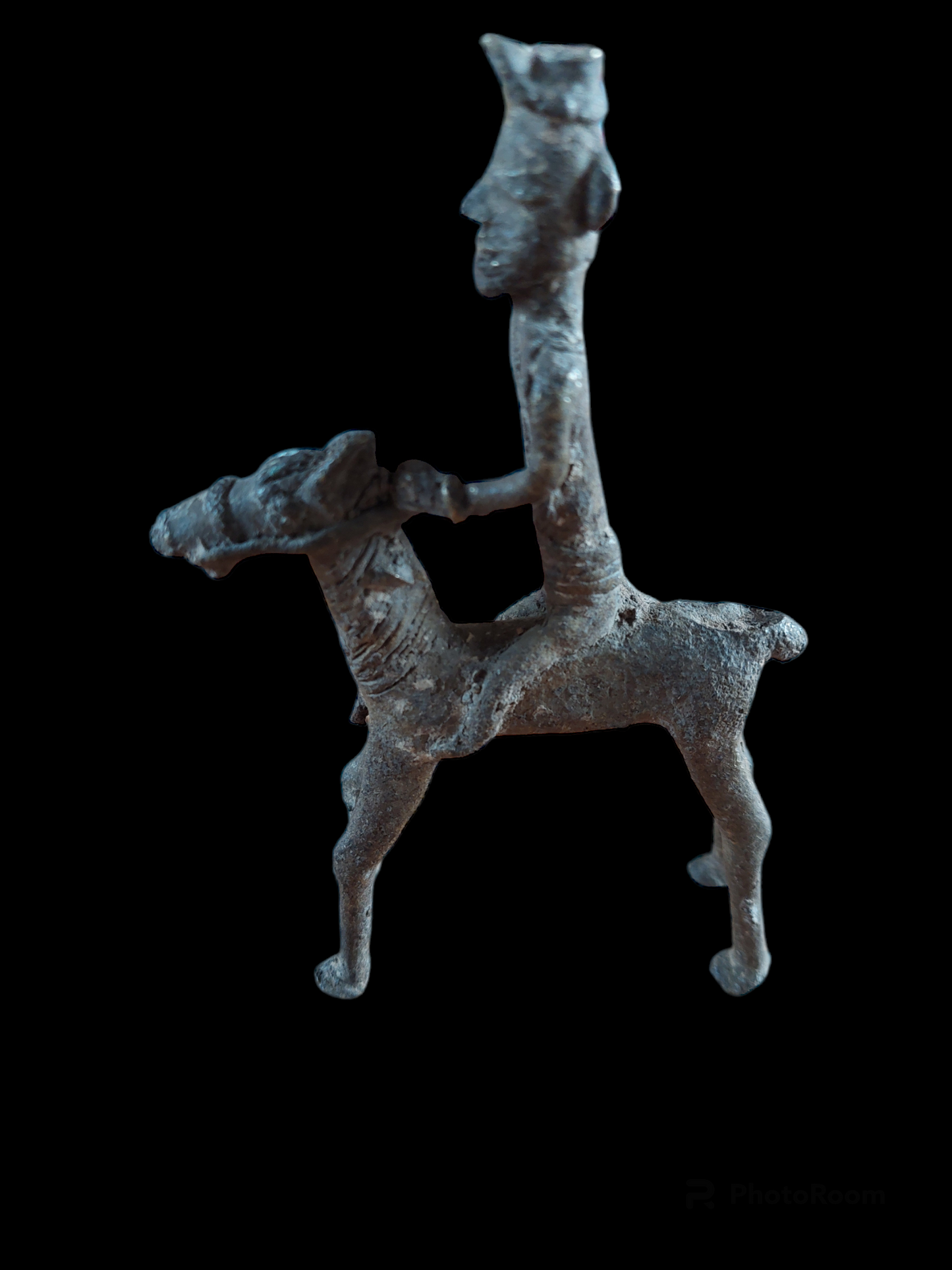 Antique figurine of a warrior on horse