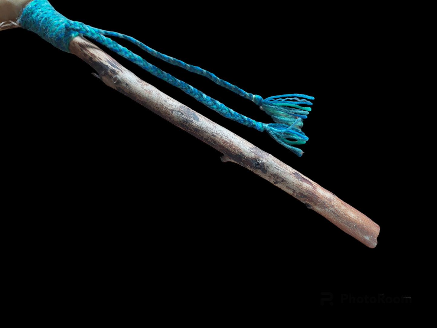 Goat hide and pine wood rattle