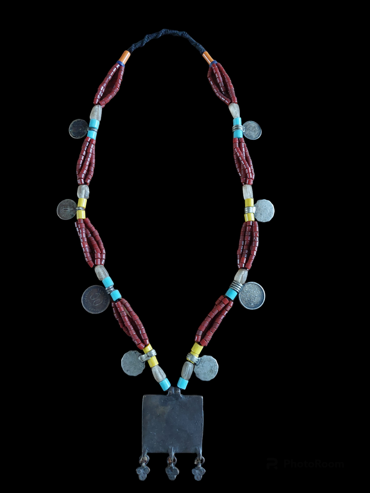 Vintage Indian tribal coin necklace