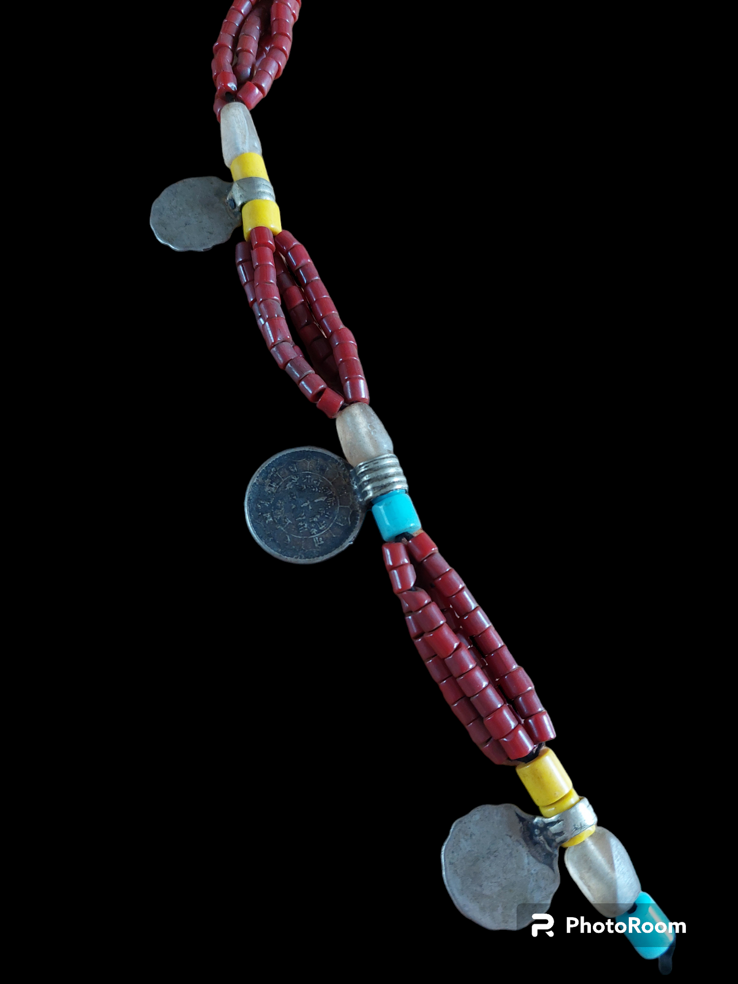 Vintage Indian tribal coin necklace