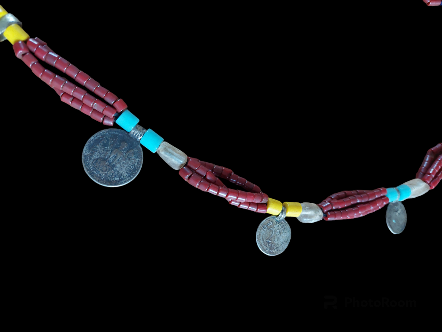 Vintage Indian tribal coin necklace