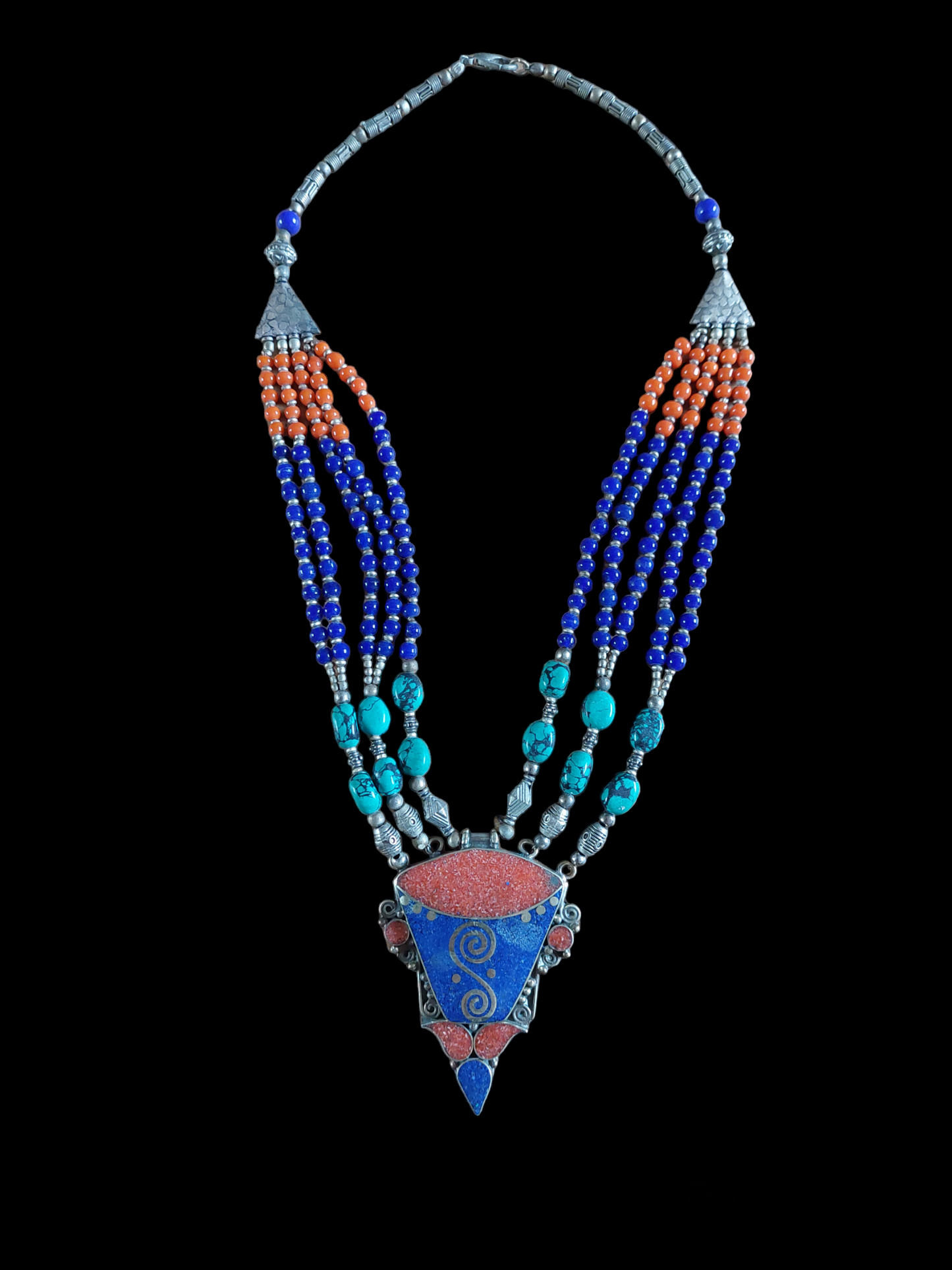 Vintage Tibetan gemstone necklace