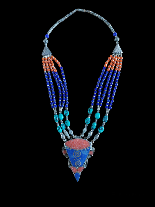 Vintage Tibetan gemstone necklace