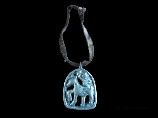 Old Tibetan silver bronze thogchag pendant Palden Lhamo