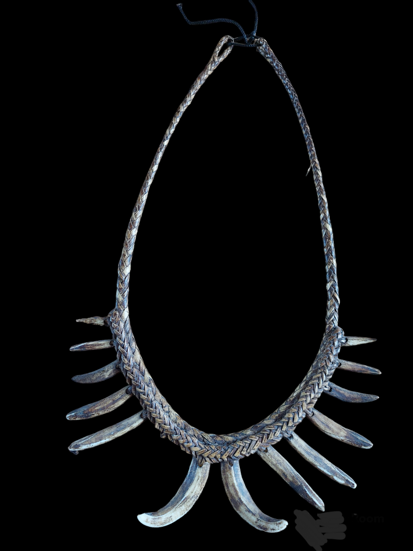 Vintage Ifugao tribal wild boar teeth necklace