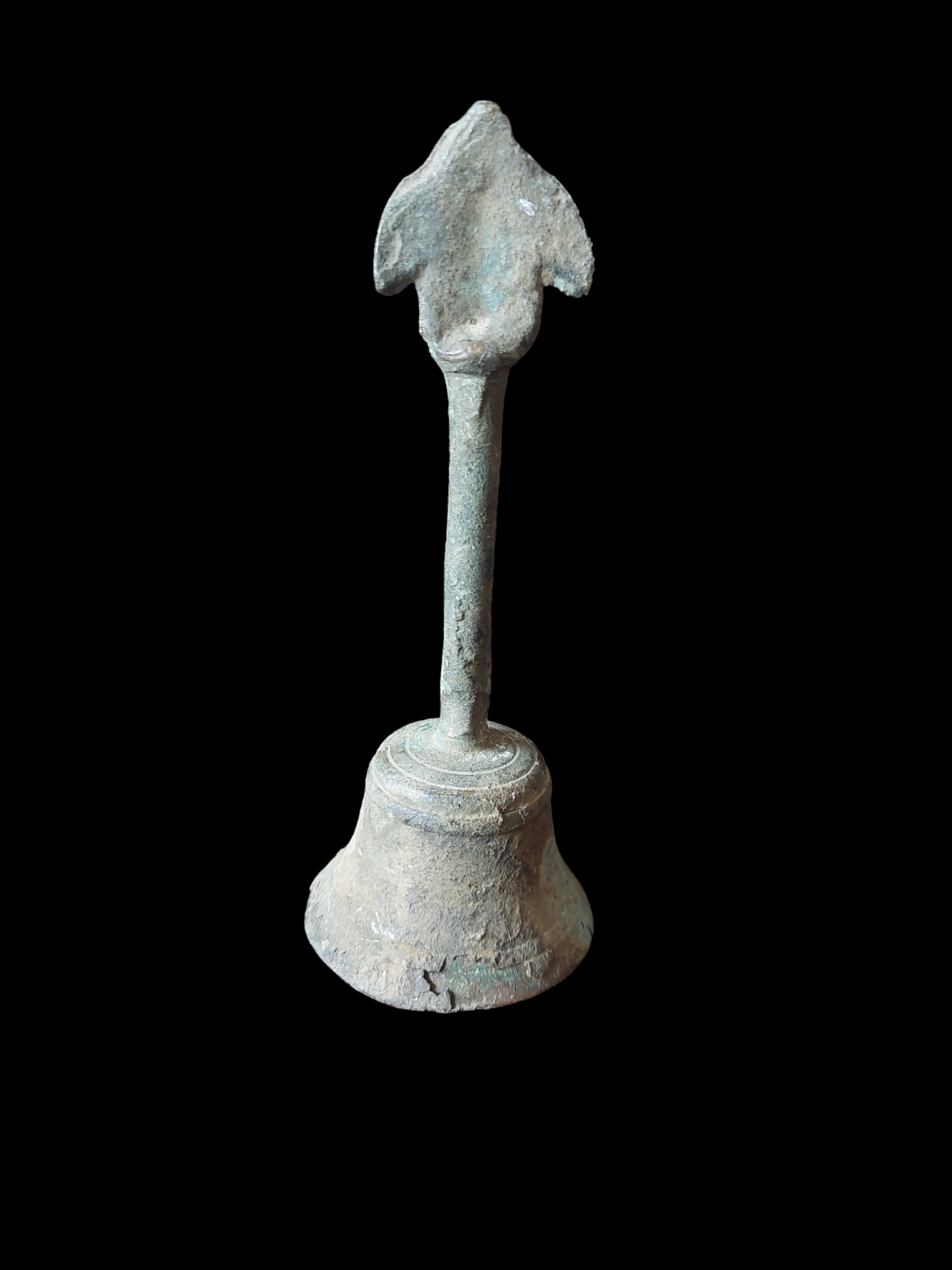 Antique bronze altar bell with garuda