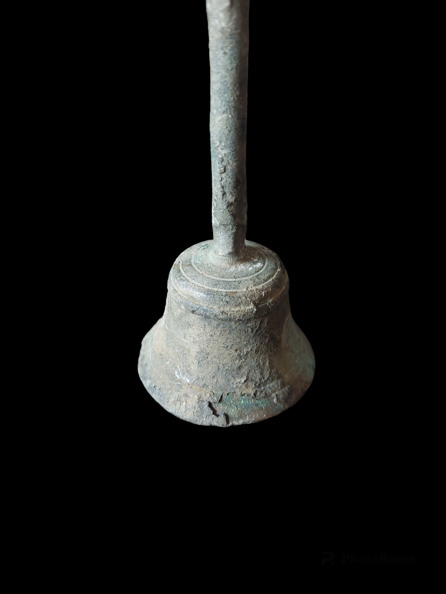 Antique bronze altar bell with garuda