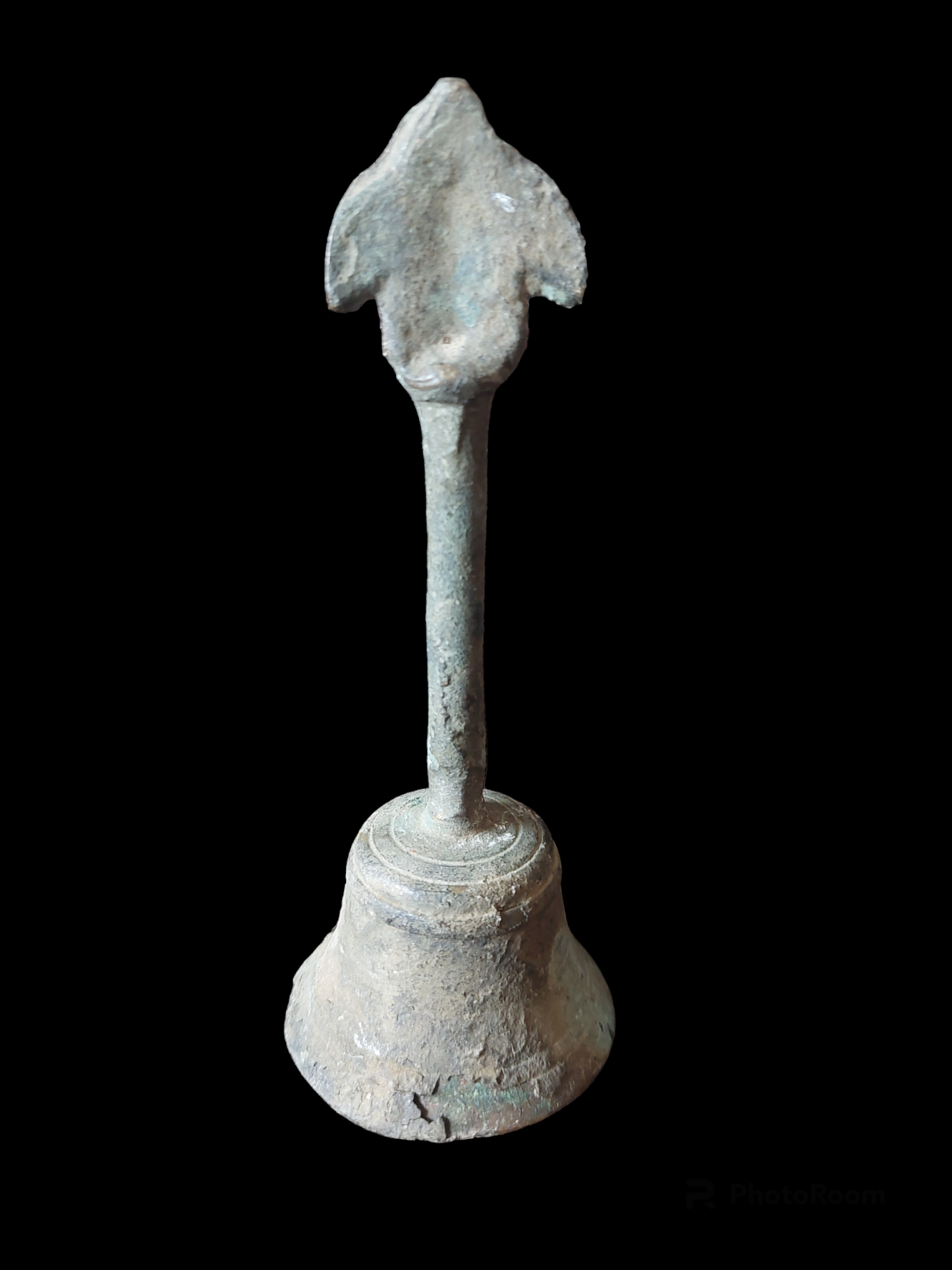 Antique bronze altar bell with garuda