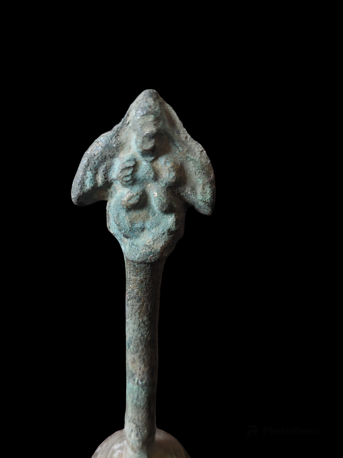 Antique bronze altar bell with garuda