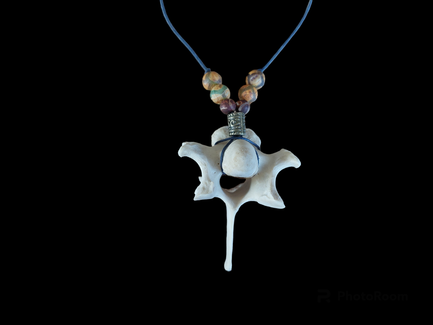 Roe deer vertebra amulet necklace