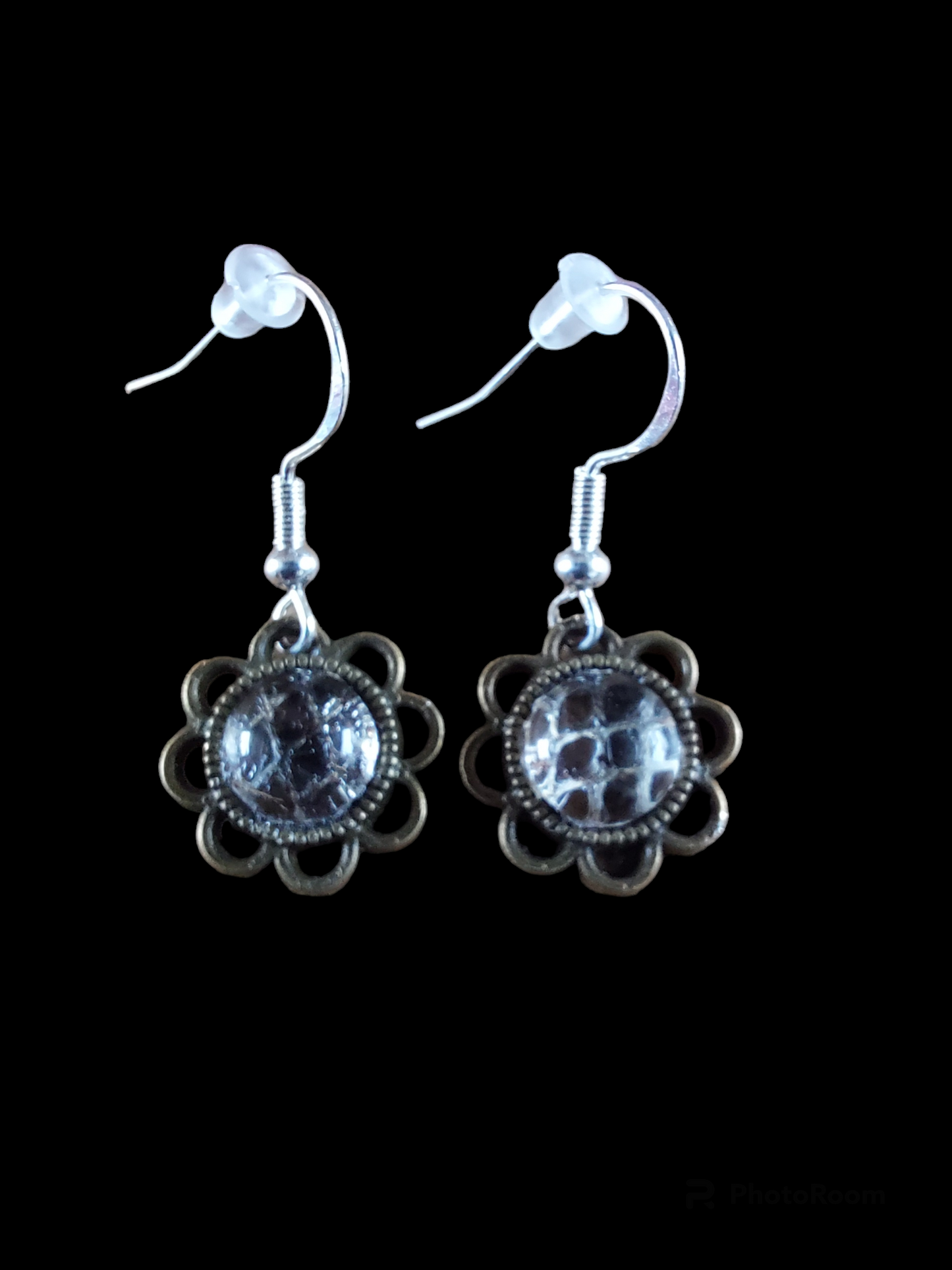 Constrictor snake skin amulet earrings