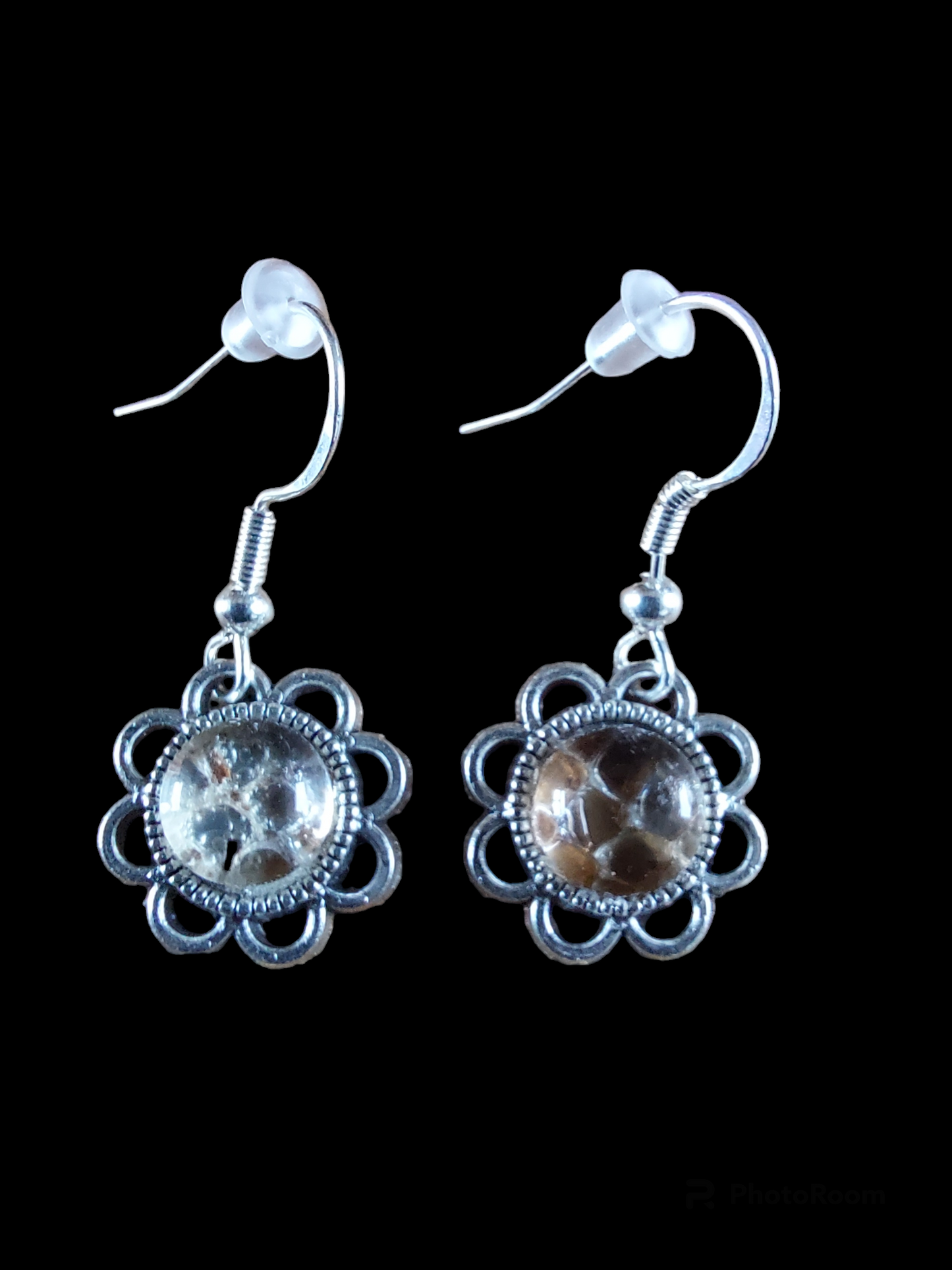 Constrictor snake skin amulet earrings