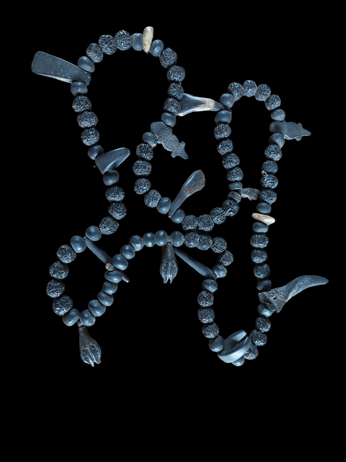 Old Nepalese shamanic rudraksha necklace #6