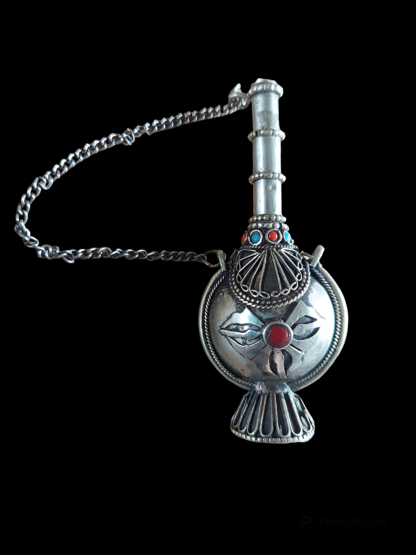 Tibetan silver snuff bottle