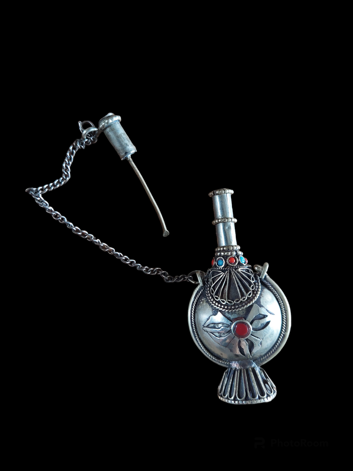 Tibetan silver snuff bottle