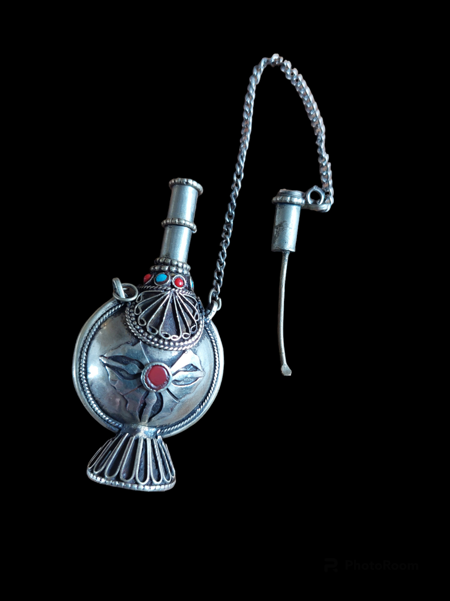 Tibetan silver snuff bottle