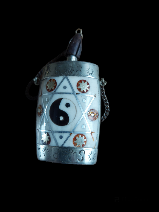 Vintage Tibetan silver and yak bone snuff bottle