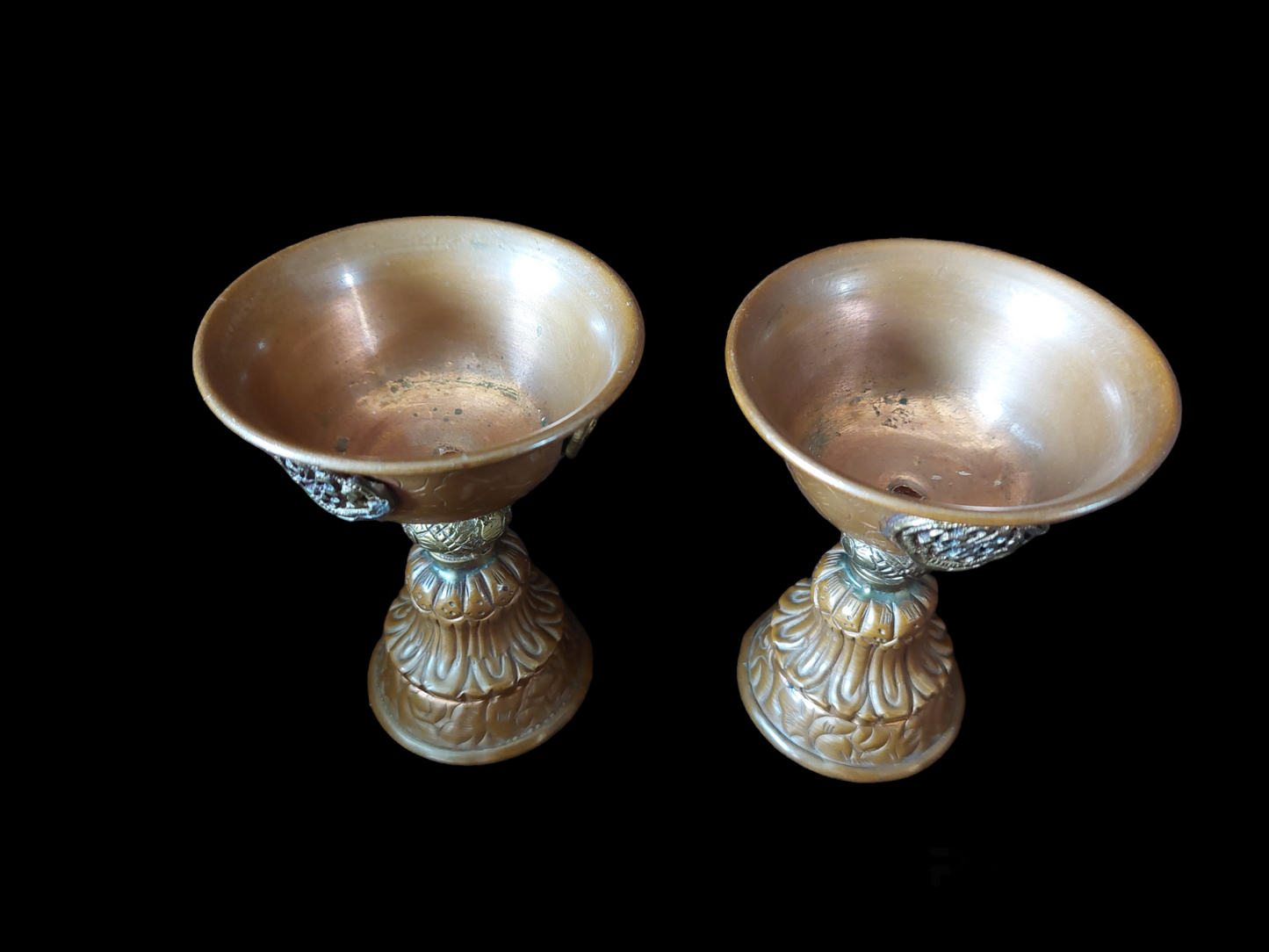 Vintage Tibetan chula ghee lamp 95 millimeters