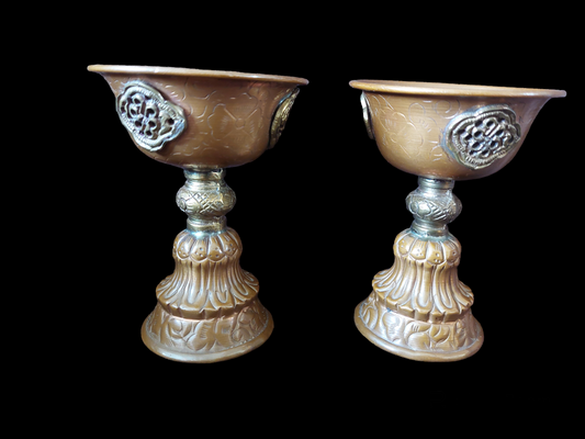 Vintage Tibetan chula ghee lamp 95 millimeters