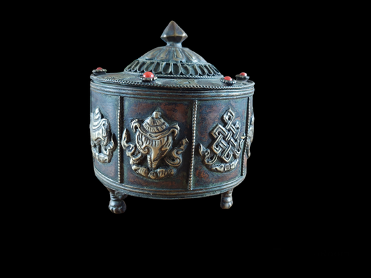 Vintage Tibetan storage box / jewelry box