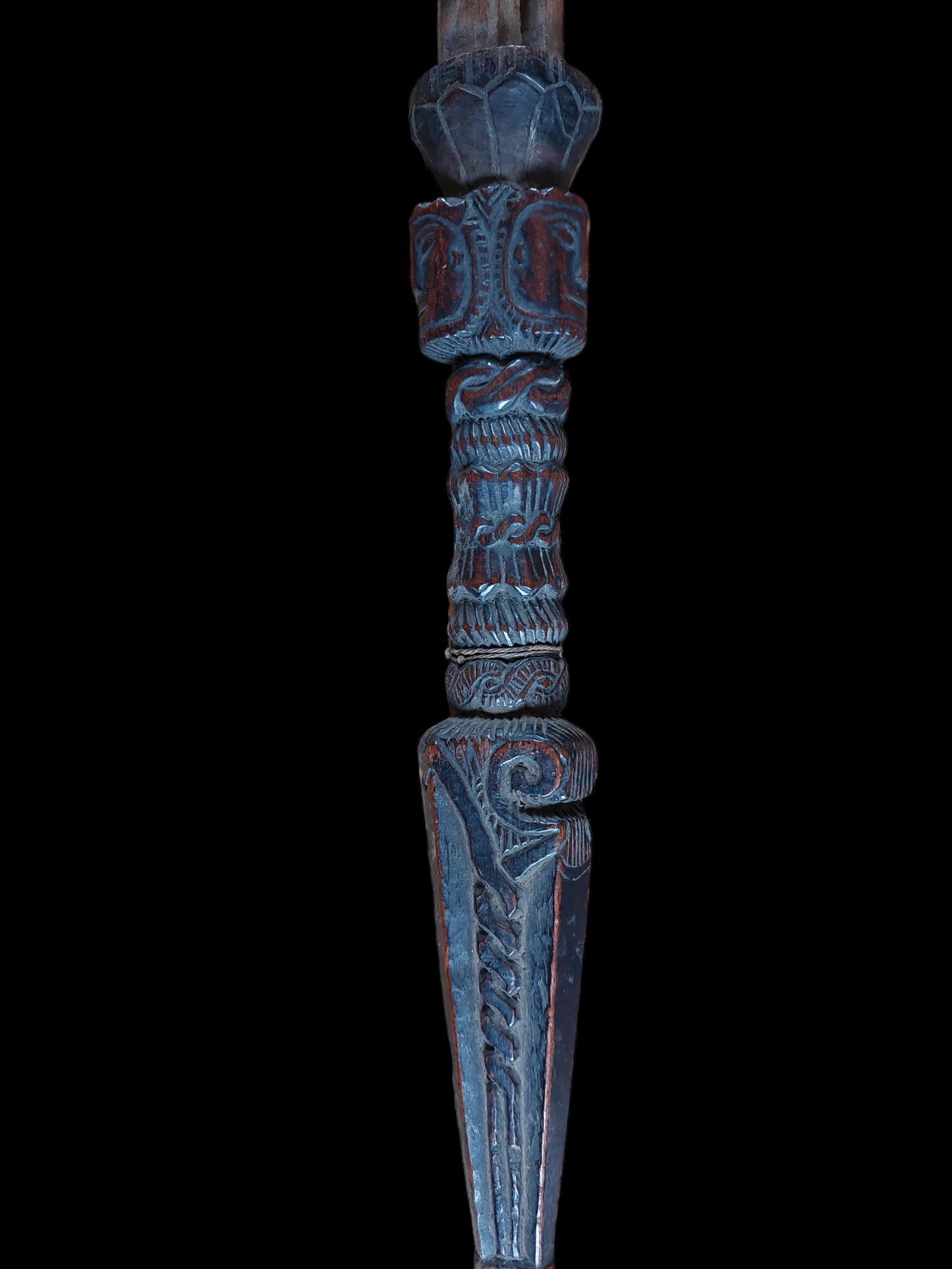 Antique Nepalese dhyangro drum handle