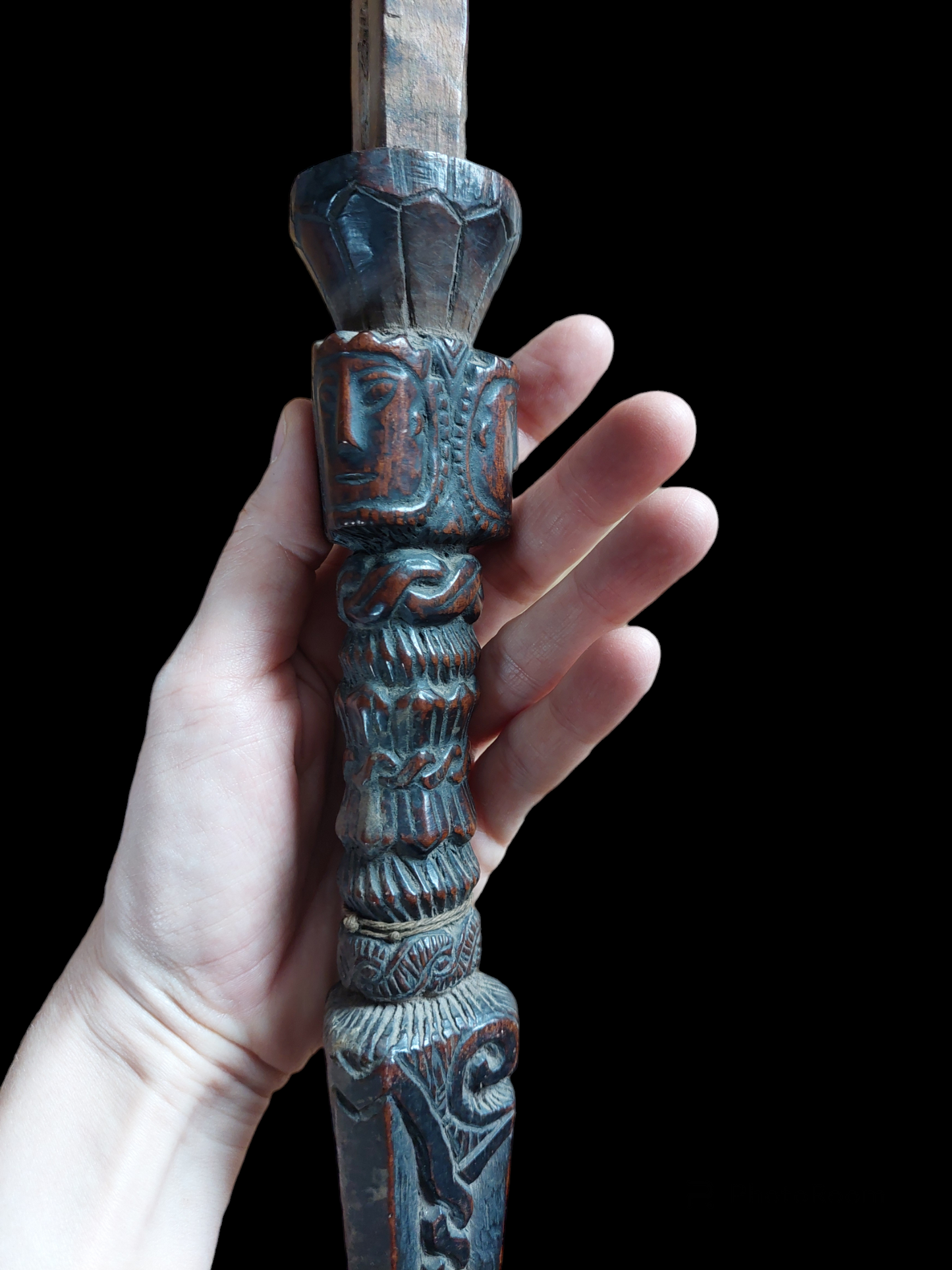 Antique Nepalese dhyangro drum handle