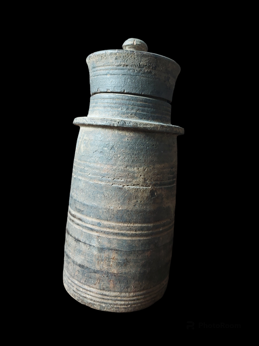 Vintage wooden Nepalese yak butter jar #2