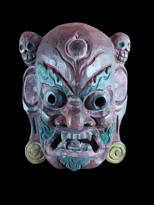 Vintage Nepalese wooden Angry Deity mask #2
