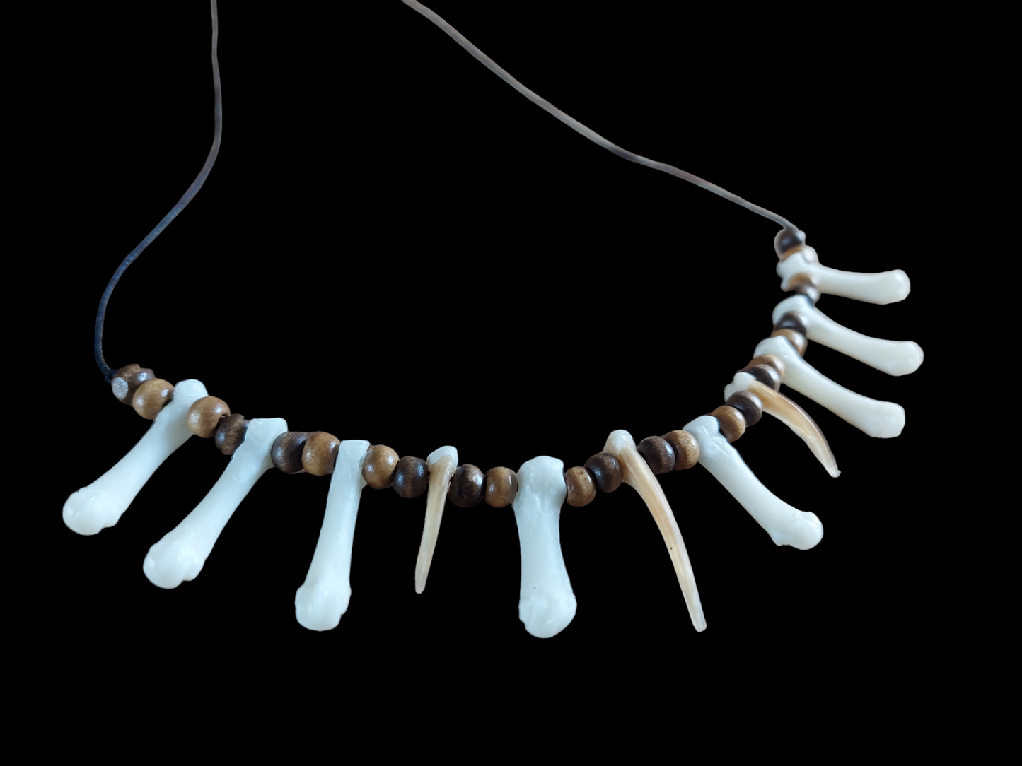 Badger claws and foot bones amulet necklace